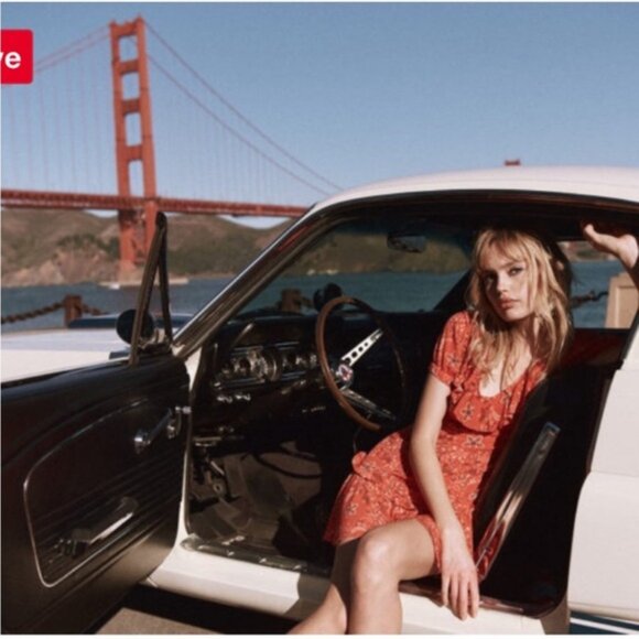 Spell & The Gypsy Celestial Red Floral Ruffle Mini Dress XS - Picture 4 of 10